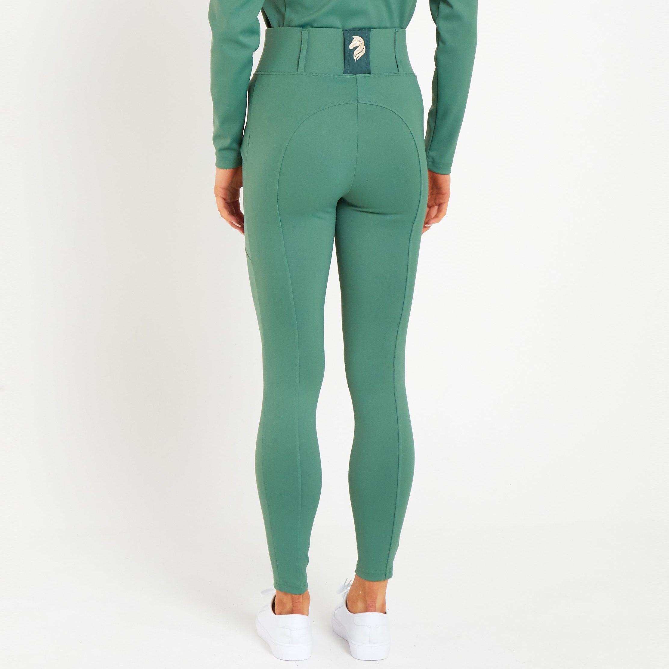 Cavvalure Green everyday equestrian riding leggings – back view