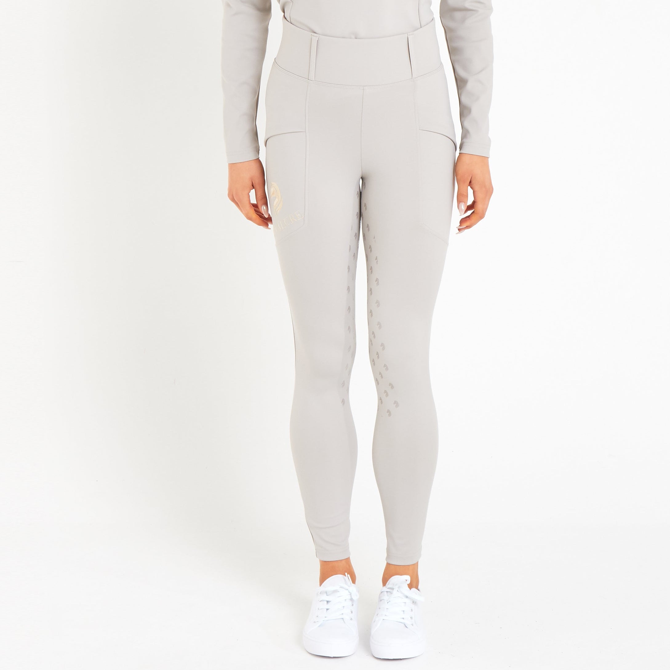 Cavvalure Mink full grip equestrian riding leggings – front view