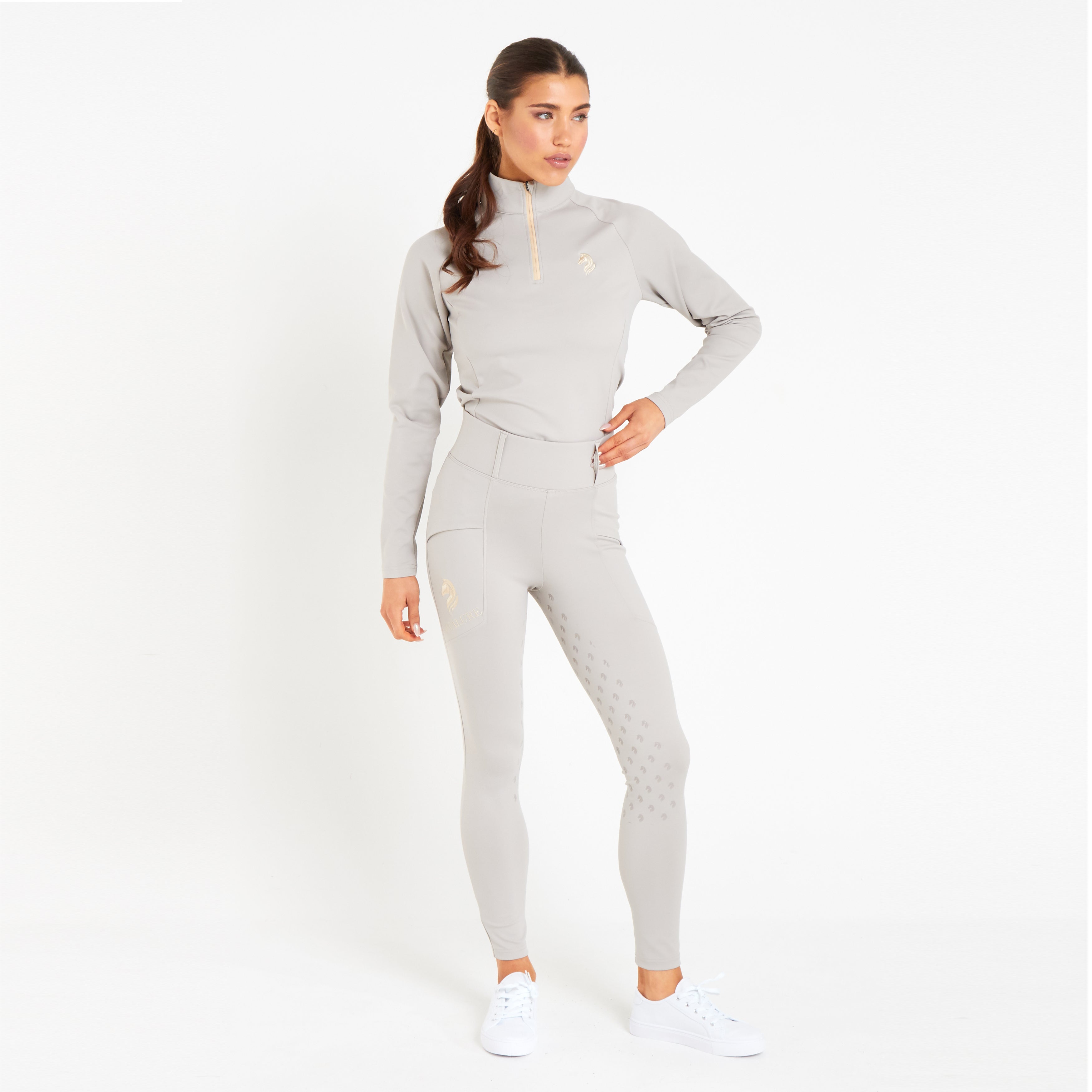 Cavvalure Mink full grip equestrian riding leggings – detail view