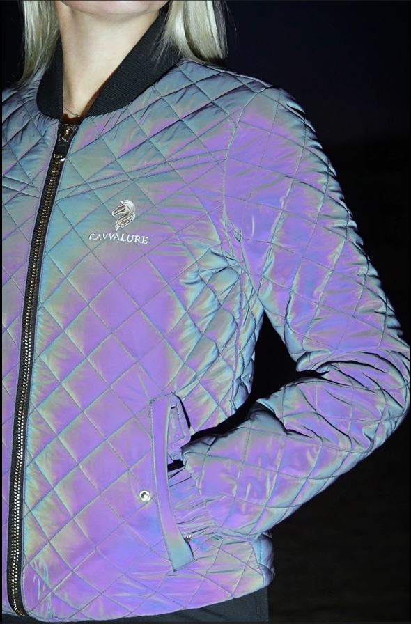 Women’s Reflective Riding Bomber Jacket – Cavvalure Noctis