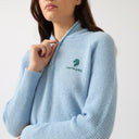 Cavvalure women's equestrian blue knit top – full length on model