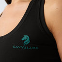 Cavvalure Black women's equestrian tank top – detail view