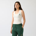 Cavvalure Off White women's equestrian tank top – front view on model