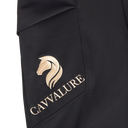 Cavvalure Deep Black knee grip equestrian leggings – product flat front