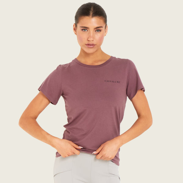 Bamboo Cotton Equestrian T-Shirt – Signature Plum Vale