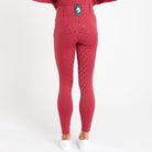 Cavvalure Red full grip equestrian riding leggings – back view