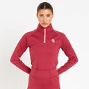 Cavvalure Red women's equestrian base layer – front view on model