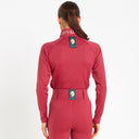 Cavvalure Red women's equestrian base layer – back view on model