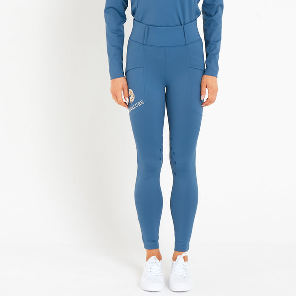 Knee Grip Equestrian Leggings (Blue Blue)