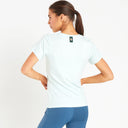 Cavvalure Olive Dust bamboo equestrian T-shirt – back view on model