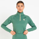 Cavvalure Hunting Green women's equestrian base layer – front view on model