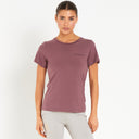 Cavvalure Plum Vale bamboo equestrian T-shirt – front view on model