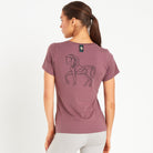 Cavvalure Plum Vale bamboo equestrian T-shirt – back view on model