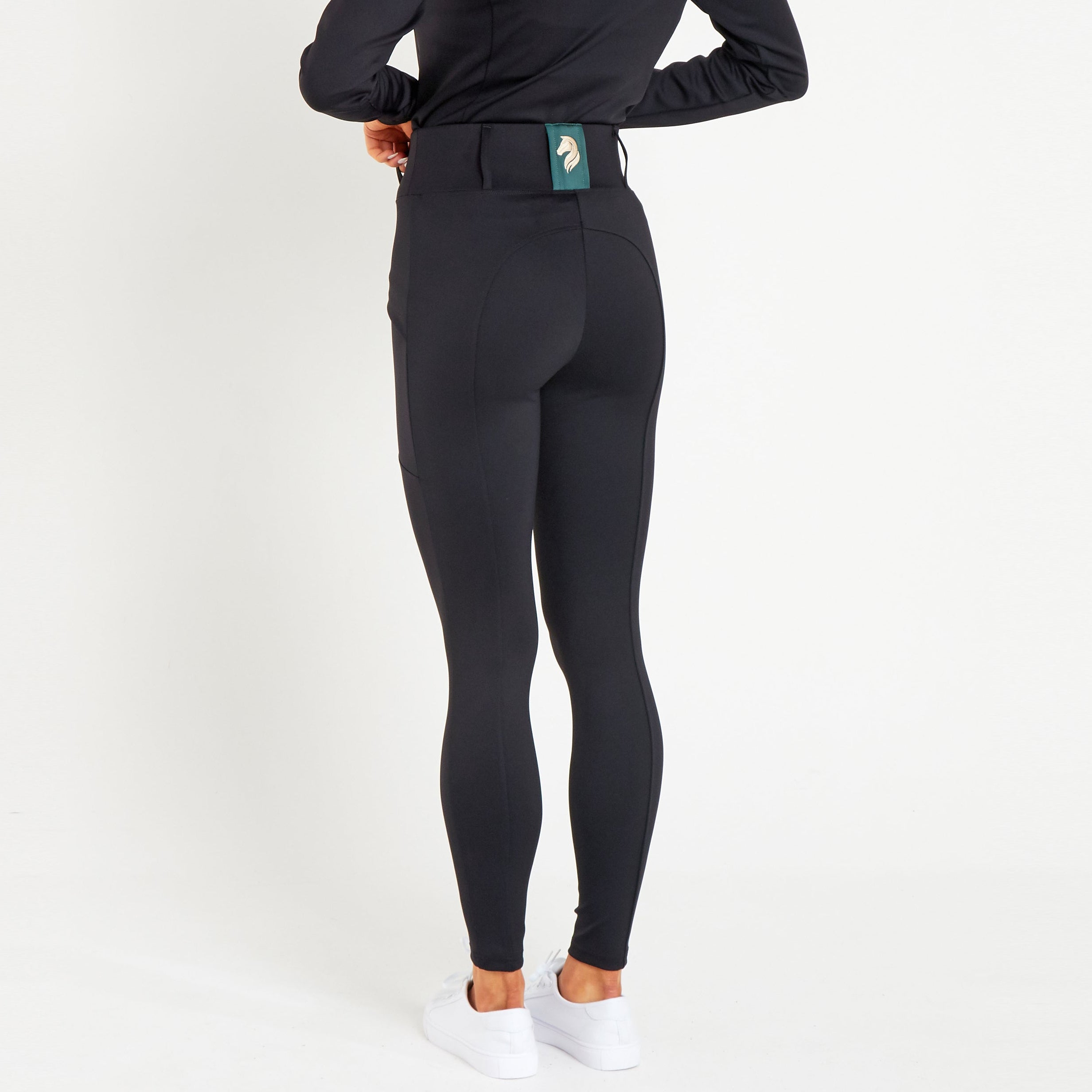Cavvalure Black everyday equestrian riding leggings – back view