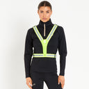 Cavvalure equestrian hi-vis LED safety vest – front view on model