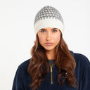 Cavvalure Heritage Jacquard cashmere equestrian beanie – on model
