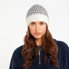 Cavvalure Heritage Jacquard cashmere equestrian beanie – on model