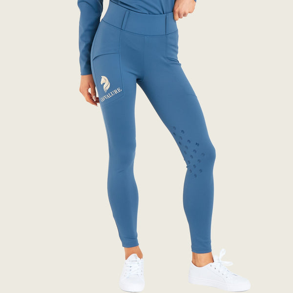 Knee Grip Equestrian Leggings (Blue Blue)