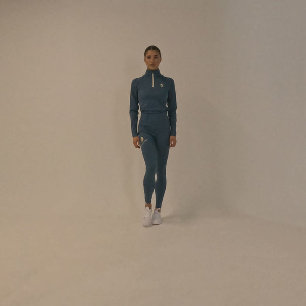 Cavvalure Blue everyday equestrian leggings – product flat