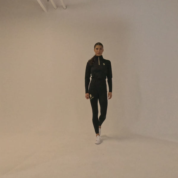 Cavvalure Black equestrian base layer – product flat back